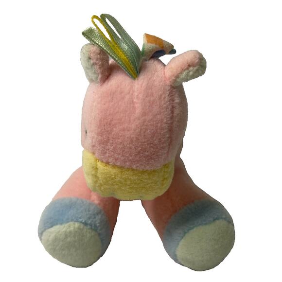 Russ Berrie Pink Unicorn Plush 6.5" Baby Toddler Stuffed Animal Squeaker Toy - Picture 11 of 14